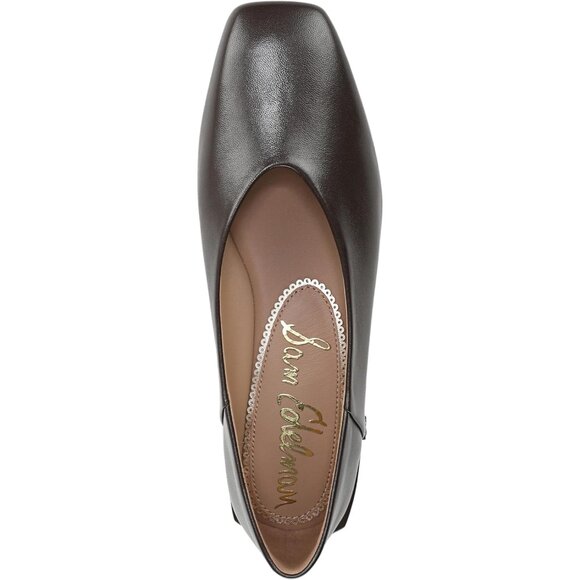 Sam Edelman Women Cafe Noir Leather Pull-On Rounded Toe Ballet Flat Shoes - Picture 5 of 7